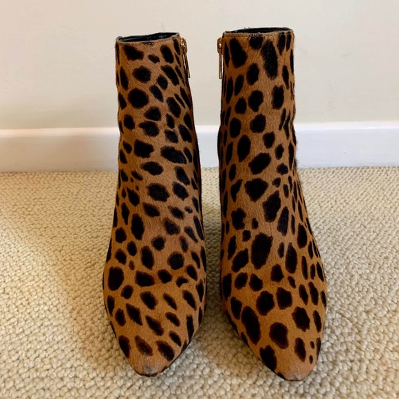 Vince Camuto cheetah print heeled booties - Picture 3 of 7
